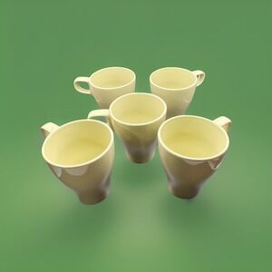 IKEA‎ Mugs/Cups-Set of 5 - Coffee Tea Stackable-Square Handle-Green